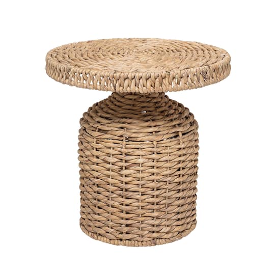 18&#x22; Natural Water Hyacinth Woven Side Table